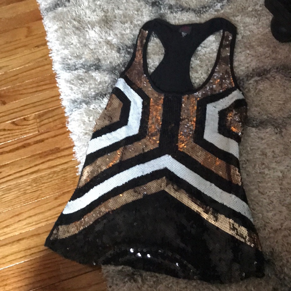 Bebe sequined razor back party tank! XS